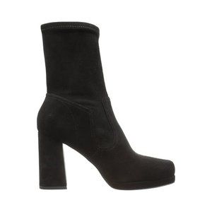 $550 MARC JACOBS ROSS SUEDE BLACK CHUNKY HEEL PLATFORM SOCK BOOTIE 37 (MD12)